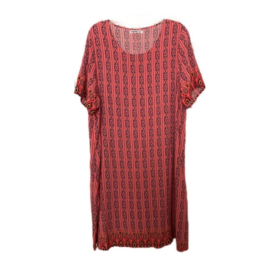 Glamorous Curve Shift Boho Print Short Sleeve Dress Size 20